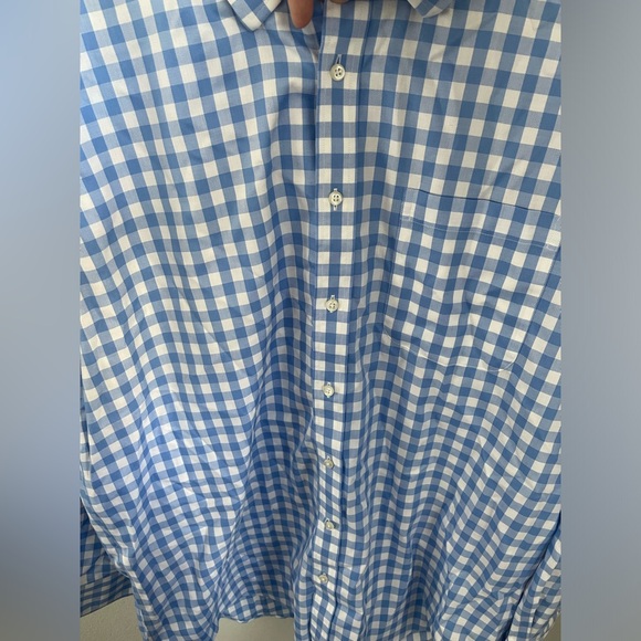 Men's Regular Fit Button Down Dress Shirt Blue and White Nordstrom - Picture 4 of 9